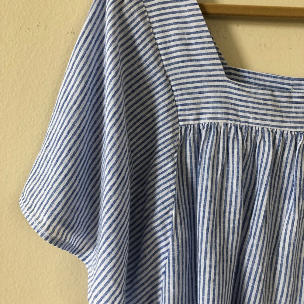 Beachlunchlounge Linen Striped Top - Picture 3 of 10